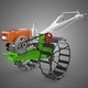 Hand Walking Tractor Diesel Cage Wheel Tiller Rice Paddy Field - 3DOcean Item for Sale