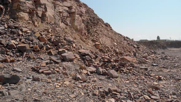 Quarry Stones on Blue Sky Background