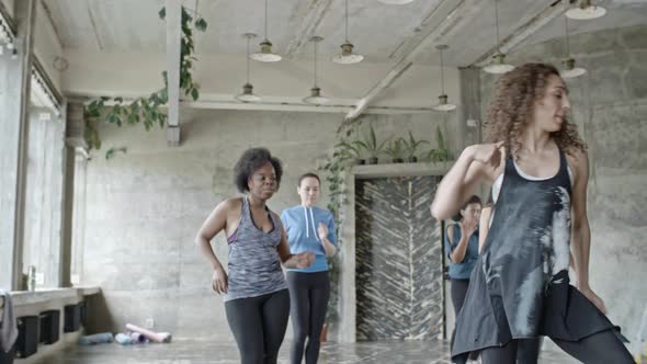 Women Rehearsing Dance in Studio