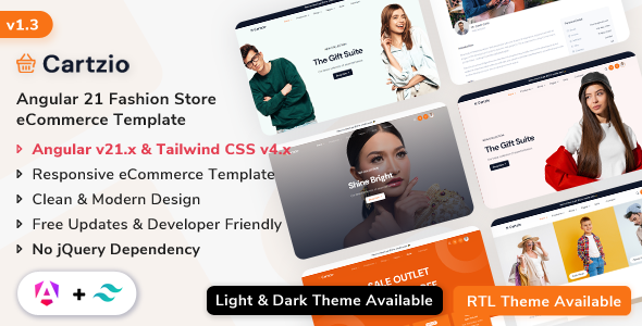 Cartzio - Angular 21 Fashion Store eCommerce Template