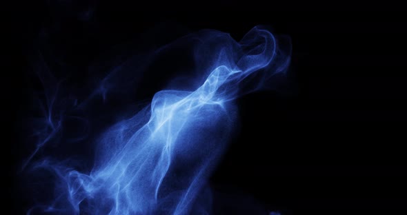 Blue smoke rising from center screen. 