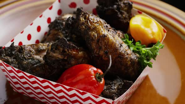 Rotating Shot of Delicious, Chicken Wings