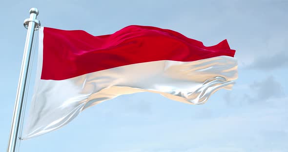 Indonesia Republic Flag Waving  Loop  4 K 1