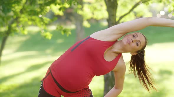 Pregnant Woman Makes Inclinations on Nature