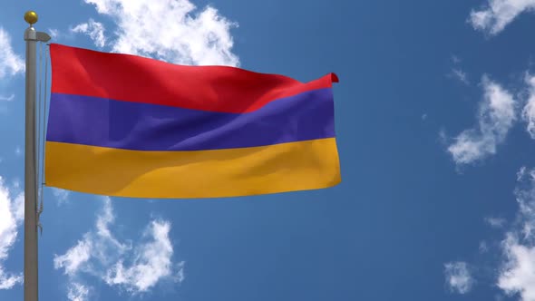 Armenia Flag On Flagpole