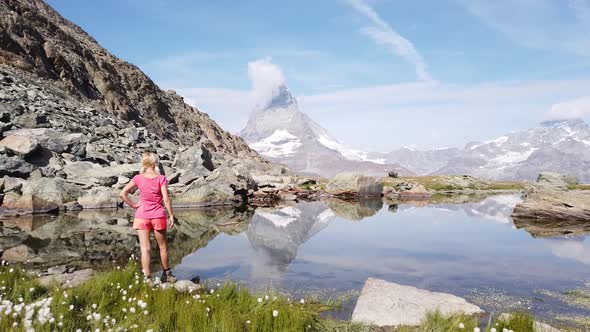 Matterhorn Meditation on Riffelsee Lake