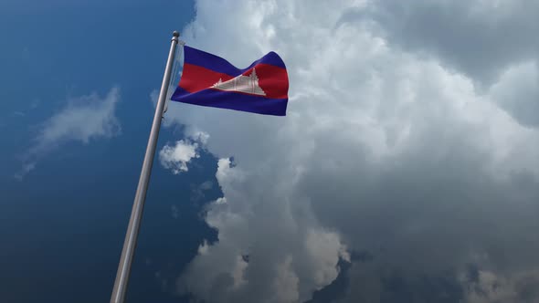 Cambodia Flag Waving 4K