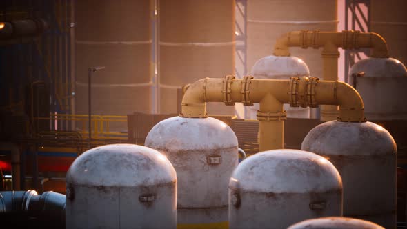 Refinery Factory with Oil Storage Tanks alt