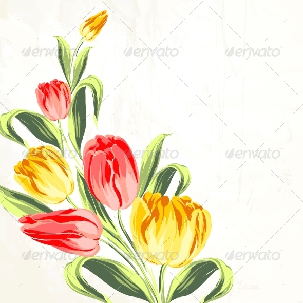 Background And Tulip Graphics Designs Templates