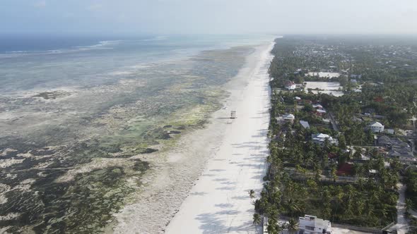 Ocean Low Tide Near the Coast of Zanzibar Island Tanzania