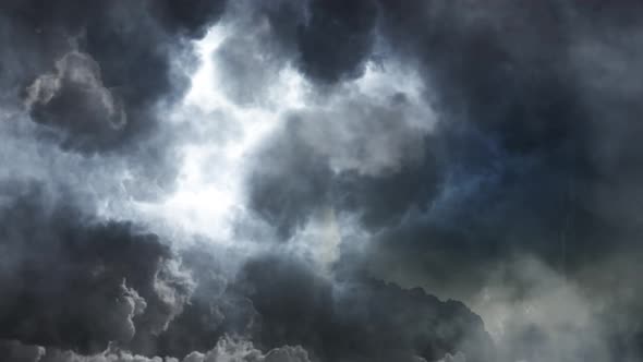 a thunderstorm in the dark sky, thick dark cumulonimbus clouds moved