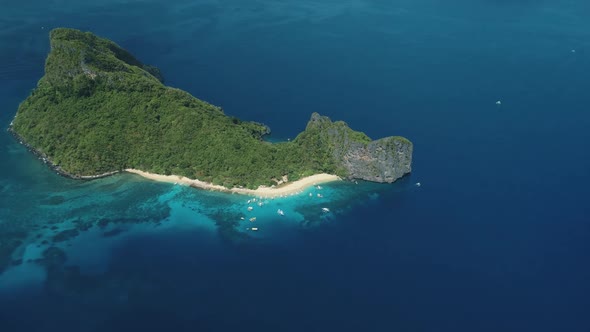Top Down Tropic Island Aerial View at Ocean Bay alt