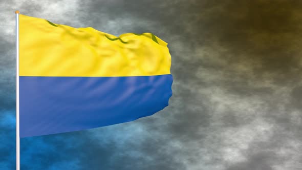 ukraine flag animation waving on cloudy background 4K