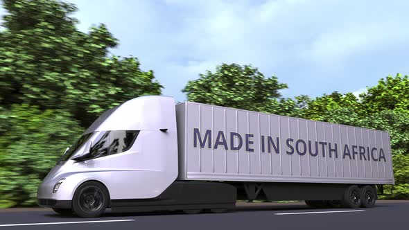 Modern Semitrailer Truck with MADE IN SOUTH AFRICA Text