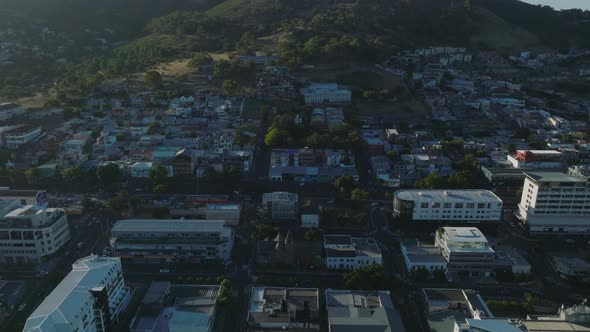 Forwards Fly Above Urban Neighbourhood