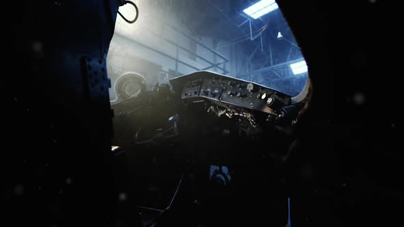 Cockpit of and Old English Electric Canberra Bomber.