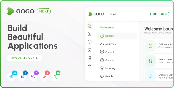 Gogo - Nextjs React Admin Dashboard (React 19)