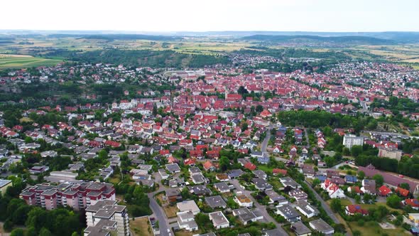 Aerial View Rottenburg Am Neckar, Germany.