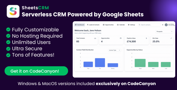 SheetsCRM – The Serverless CRM Powered by Google Sheets