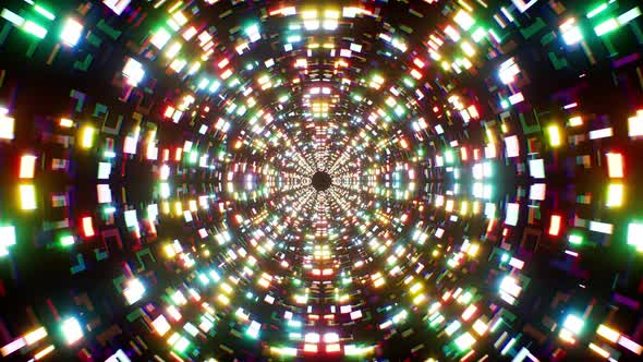 Mosaic Pattern Multiple Color Tunnel Loop 4K