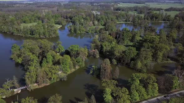 Aerial View of Lednice Park, Czech Republic