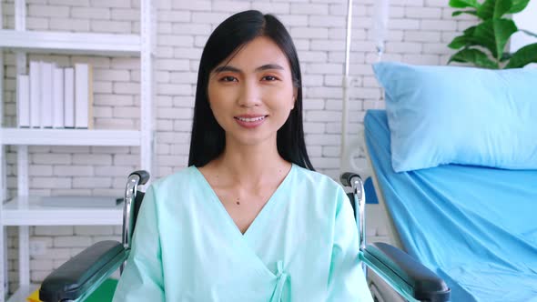 Happy Patient Getting Well Improvement at Hospital