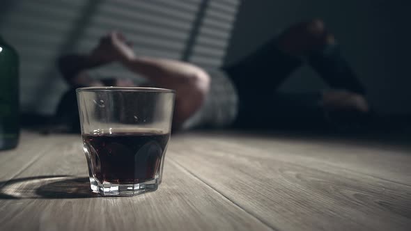 Miserable Woman in Depression, Drinking Alcohol