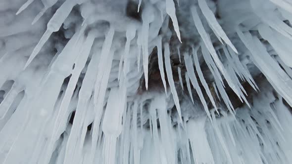 Ice Cave on Baikal Lake in Winter