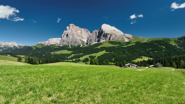 Beautiful summer day in the Dolomites mountains