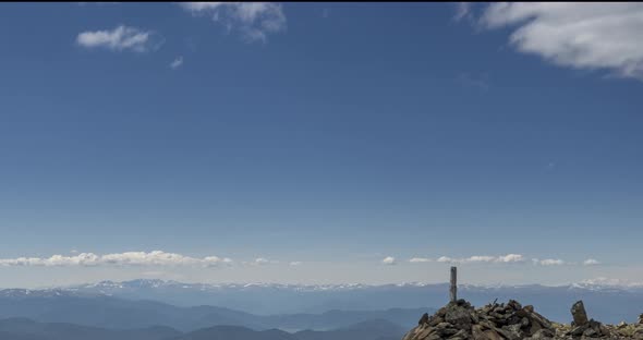 Time Lapse of Cloudscape Behind of the Mountains Top