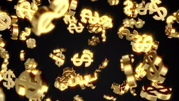 Beautiful 3D animation of the American dollar symbol