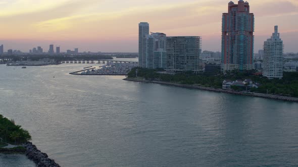 Aerial panoramic view of Miami