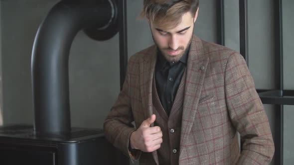 a Man in a Brown Suit