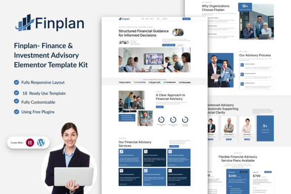 Finplan - Finance & Investment Advisory Elementor Template Kit