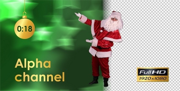 Santa Claus Shows his Hands to the Side
