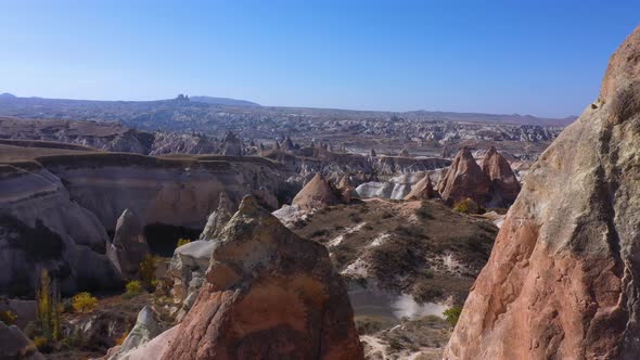 Aerial View of Rock Formations in Cappadocia, Turkey.