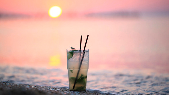 Mojito Cocktail at the Seashore