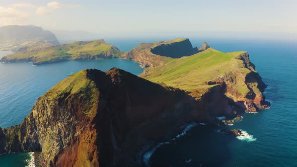 Flying Above the Ponta De Sao Lourenco Peninsula in Madeira Portugal