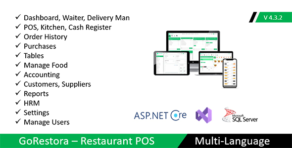GoRestora - Restaurant POS ASP.Net Core MVC