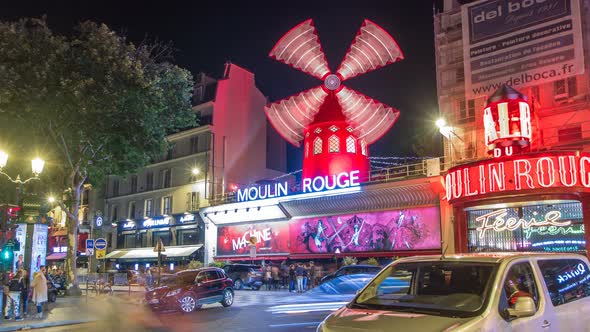 Moulin Rouge Night Timelapse
