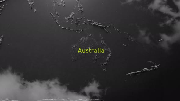 Abstract Cinematic Info Land Map Australia With Title