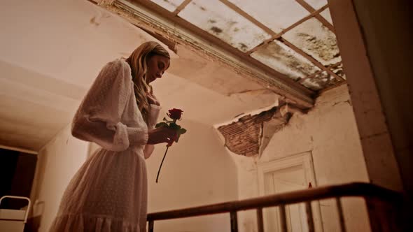 Vintage Woman with a Rose