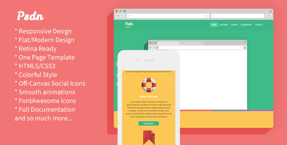 Psdn - Colorful Responsive Landing Page