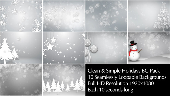 Clean & Simple Holidays Backgrounds Pack