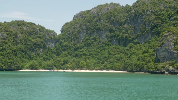 Group of Islands in Ocean at Ang Thong National Marine Park Near Touristic Samui Paradise Tropical