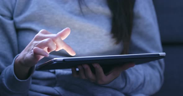 Woman Shopping on Tablet Computer