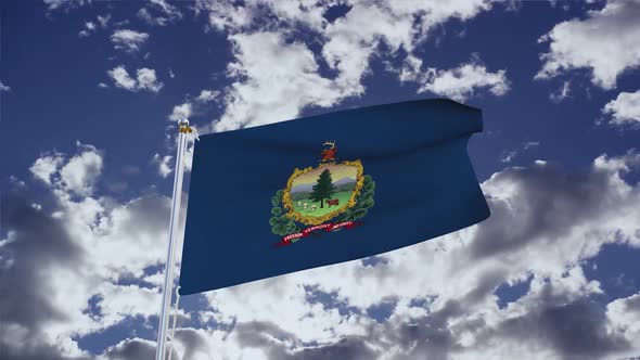 Vermont Flag With Sky