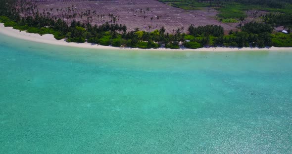 Luxury aerial abstract shot of a sunshine white sandy paradise beach and aqua blue ocean background 