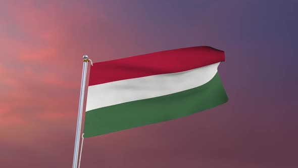 Flag Of Hungary Waving
