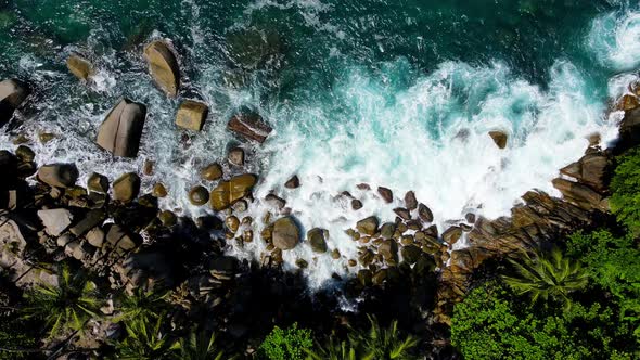 water flowing into the water and rock